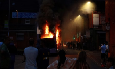 Leeds Riots: Bus set on fire, police car overturned. What's happening in UK city?..... See more