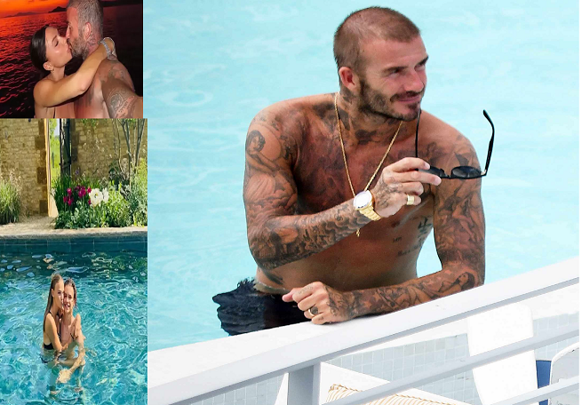 David Beckham bares six pack as Victoria joins him for jet ski thrills