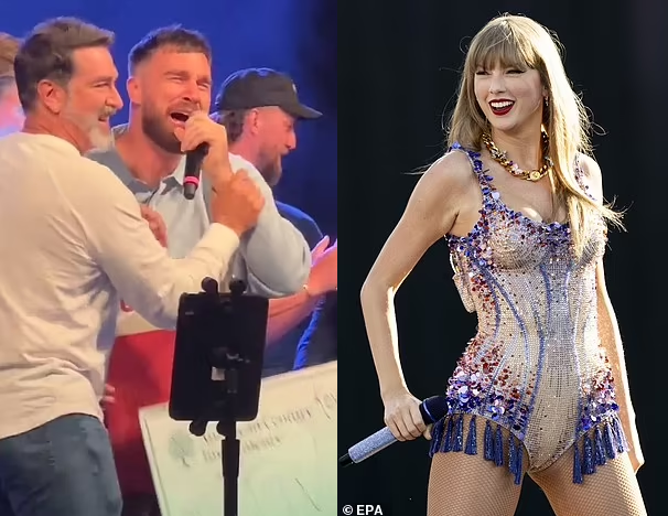 Travis Kelce dedicates karaoke win to Taylor Swift as fans go wild