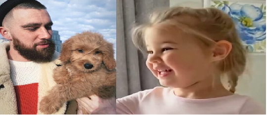 Uncle Travis gifted his niece an adorable golden furry friend,