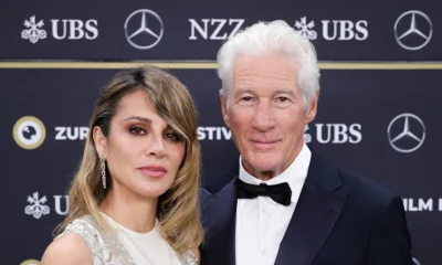 Richard Gere, 75, can't keep his hands off wife Alejandra, 41, as she wears bridal gown for red carpet......See more