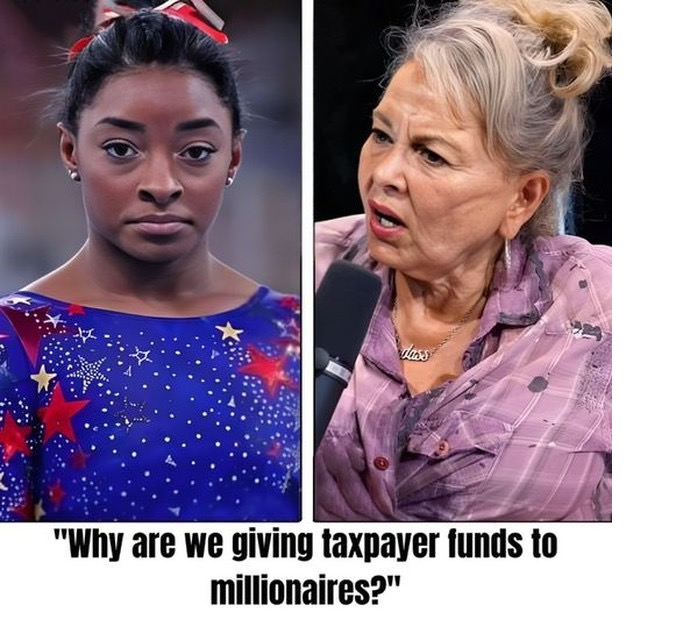 Roseanne Barr ‘goes mad’ as Simone Biles, worth $14 million, but