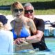 Sylvester Stallone is pictured enjoying himself in the pool with his wife 10 months after they called it quits