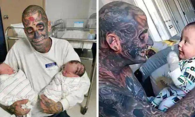 Dad with over 240 tattoos called a 'monster' and 'bad dad' because of his look. But wait till you see how he looked before... See more👇👇